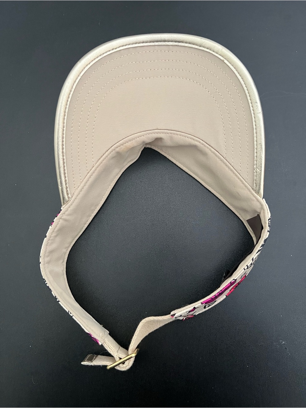 Coach Pink Floral Doodle Visor on Cream - Picture 6 of 7